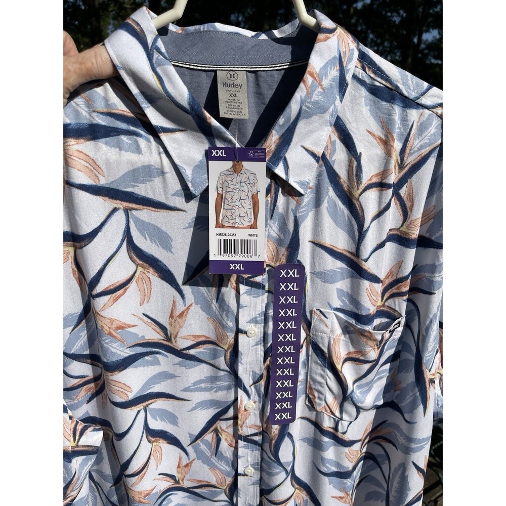 Hurley Boardwalk SS Button Up Shirt Floral Print Mens XXL NWT